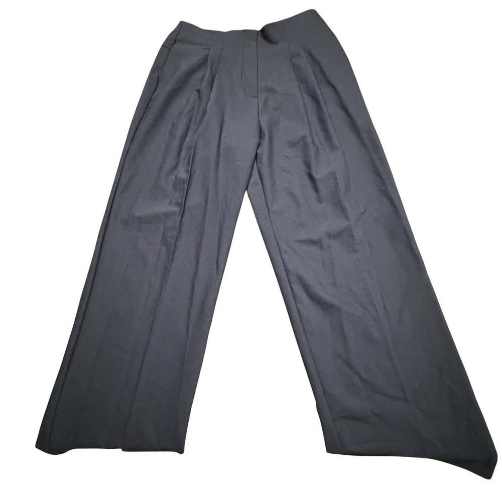 NEW Adrianna Papell‎ Womens Black Pleated High Rise Wide Leg Dress Pants Size 6